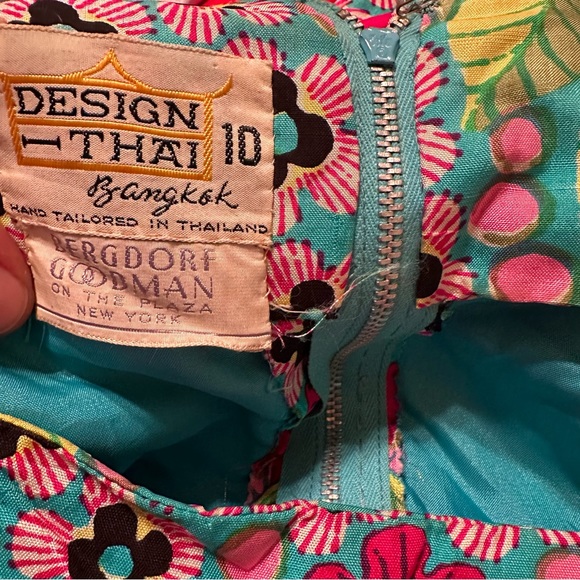 Vintage 60s 70s psychedelic silk mixed print embroidered maxi dress (binC) - Picture 16 of 16